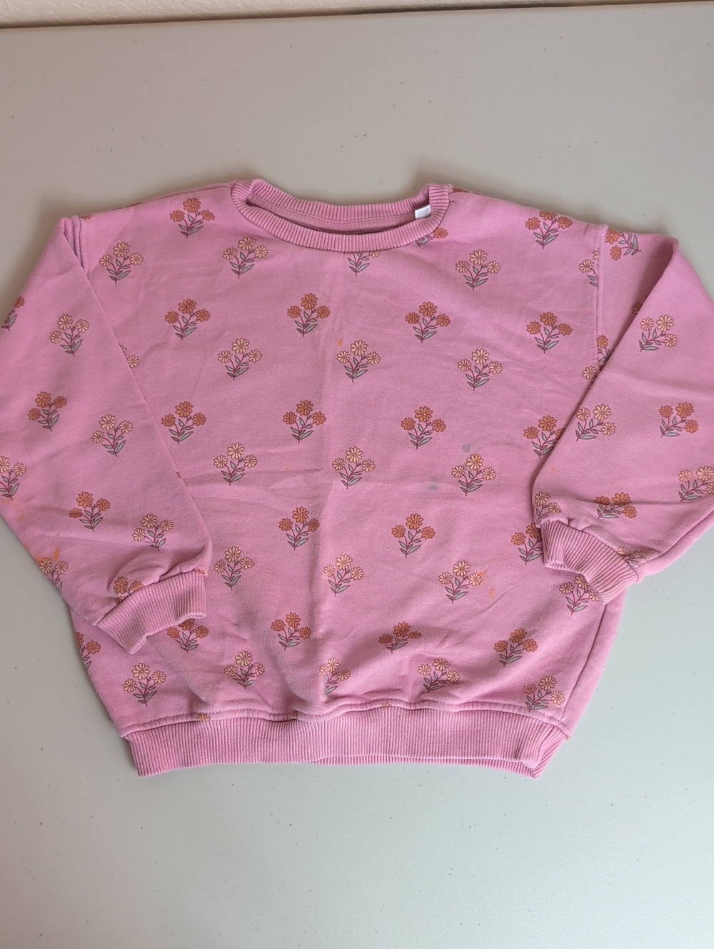 Pink Floral Crewneck Sweatshirt - Women Sweaters